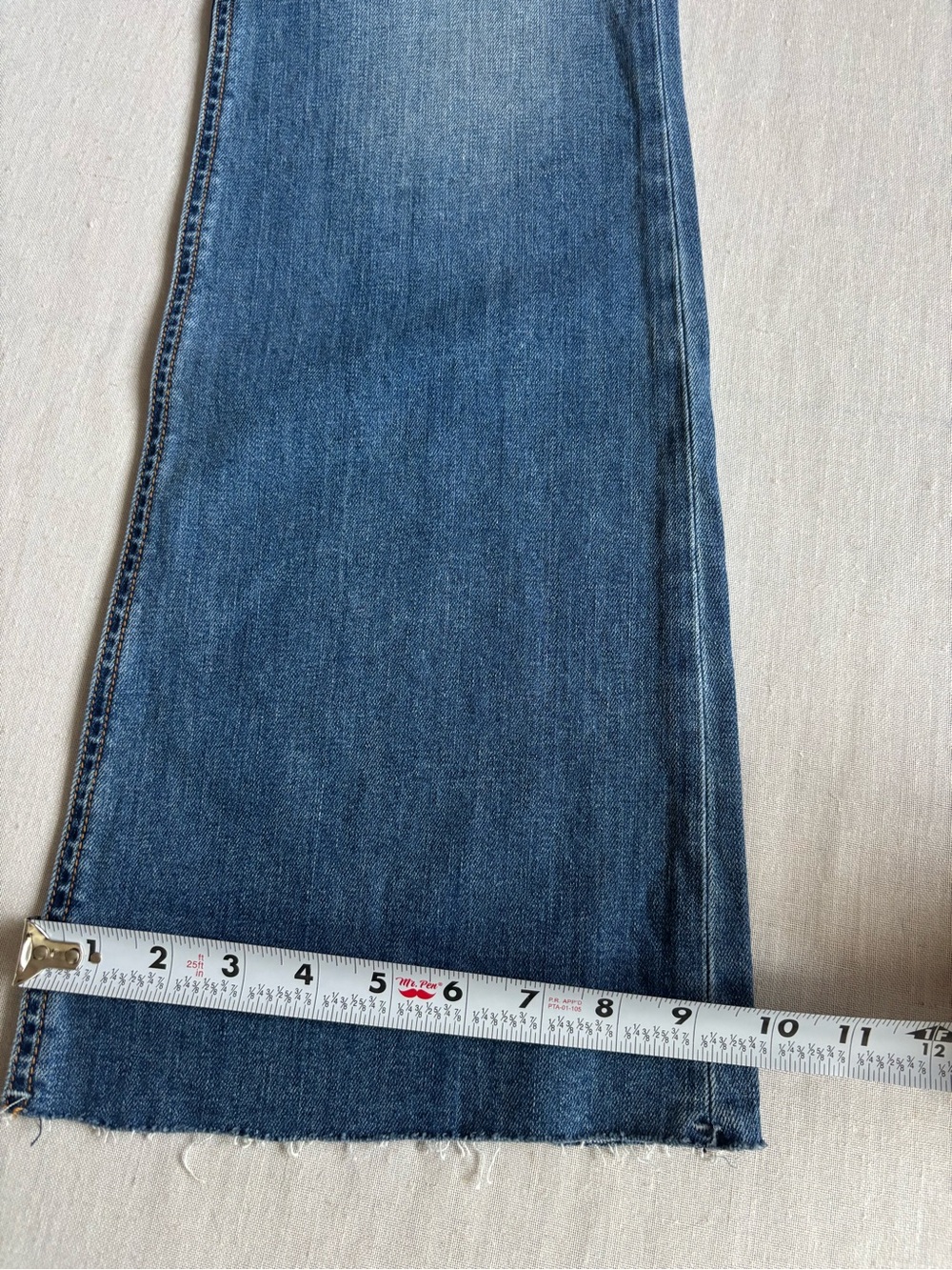 Rag & Bone Nina High Rise Flare Jeans Clean Mick Wash Size 30 Full Length Denim - Picture 12 of 12